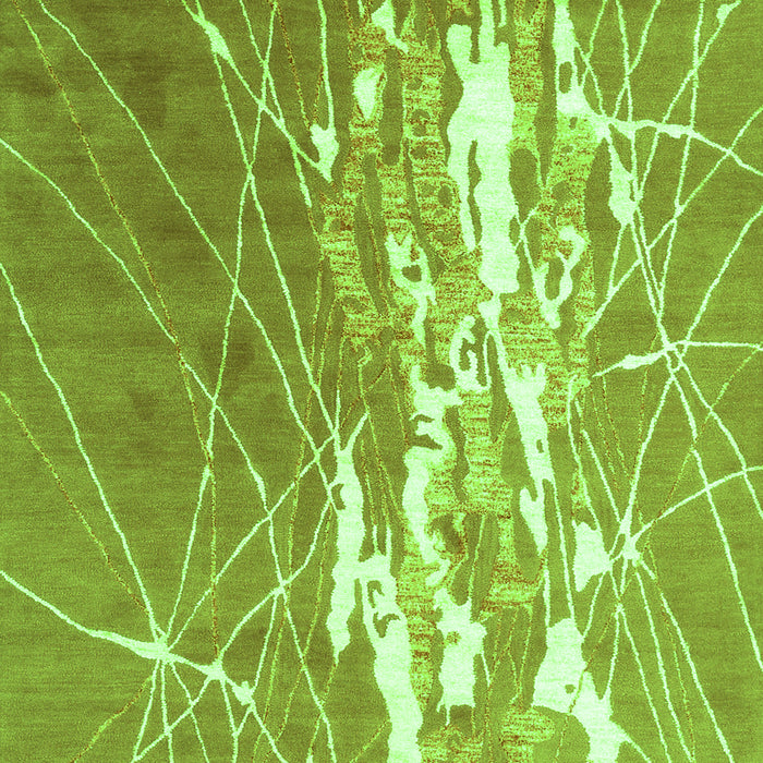 Serging Thickness of Machine Washable Abstract Green Contemporary Area Rugs, wshcon2292grn