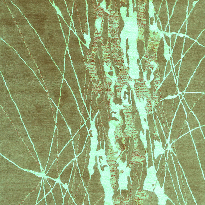 Machine Washable Abstract Turquoise Contemporary Area Rugs, wshcon2292turq