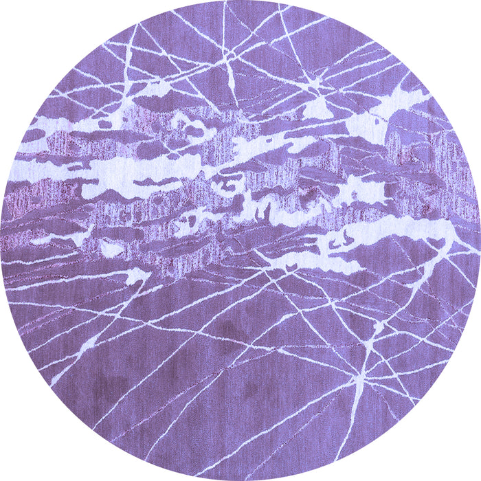 Round Machine Washable Abstract Blue Contemporary Rug, wshcon2292blu