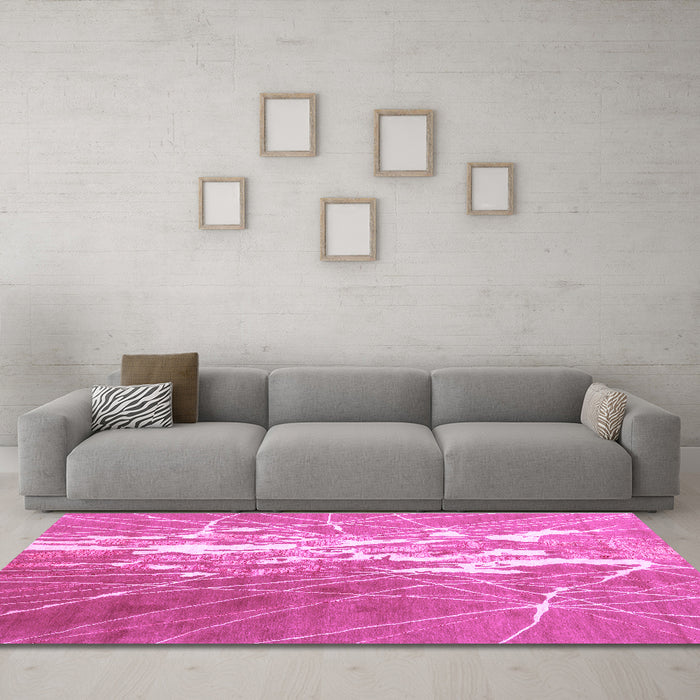 Machine Washable Abstract Purple Contemporary Area Rugs in a Living Room, wshcon2292pur