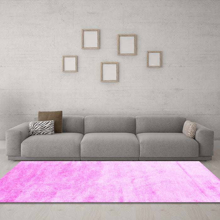 Machine Washable Abstract Pink Contemporary Rug in a Living Room, wshcon2293pnk