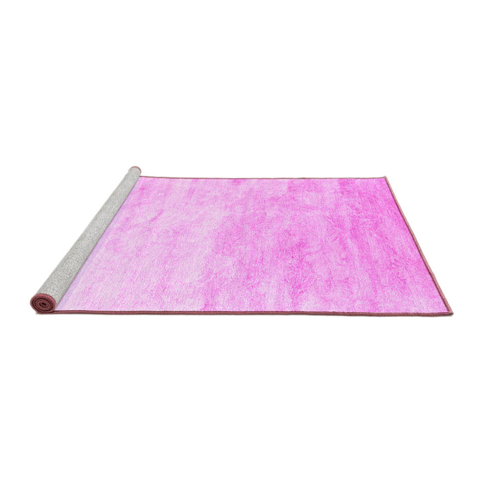 Sideview of Machine Washable Abstract Pink Contemporary Rug, wshcon2293pnk