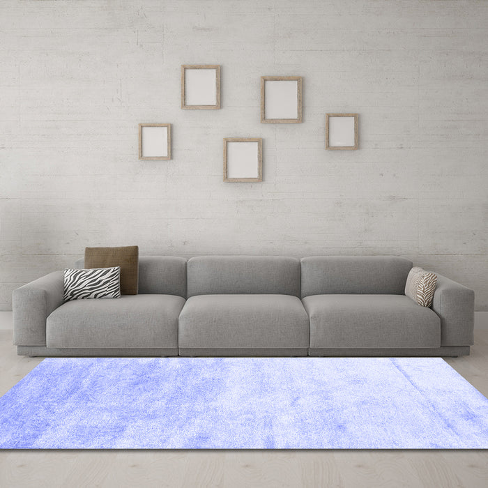 Machine Washable Abstract Blue Contemporary Rug in a Living Room, wshcon2293blu