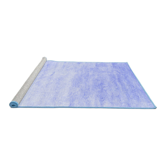 Sideview of Machine Washable Abstract Blue Contemporary Rug, wshcon2293blu