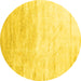 Round Abstract Yellow Contemporary Rug, con2293yw