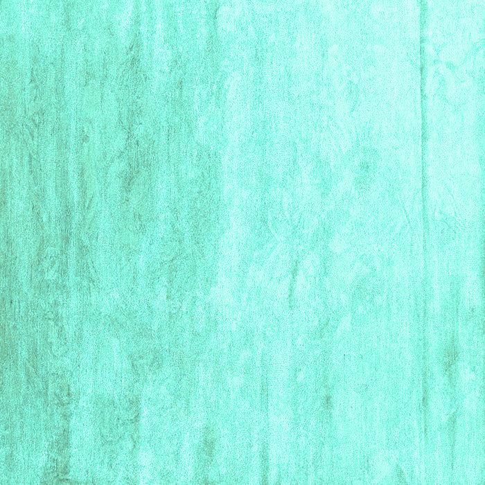 Square Machine Washable Abstract Turquoise Contemporary Area Rugs, wshcon2293turq