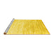 Sideview of Machine Washable Abstract Yellow Contemporary Rug, wshcon2293yw