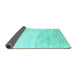 Sideview of Abstract Turquoise Contemporary Rug, con2293turq