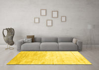 Machine Washable Abstract Yellow Contemporary Rug, wshcon2293yw