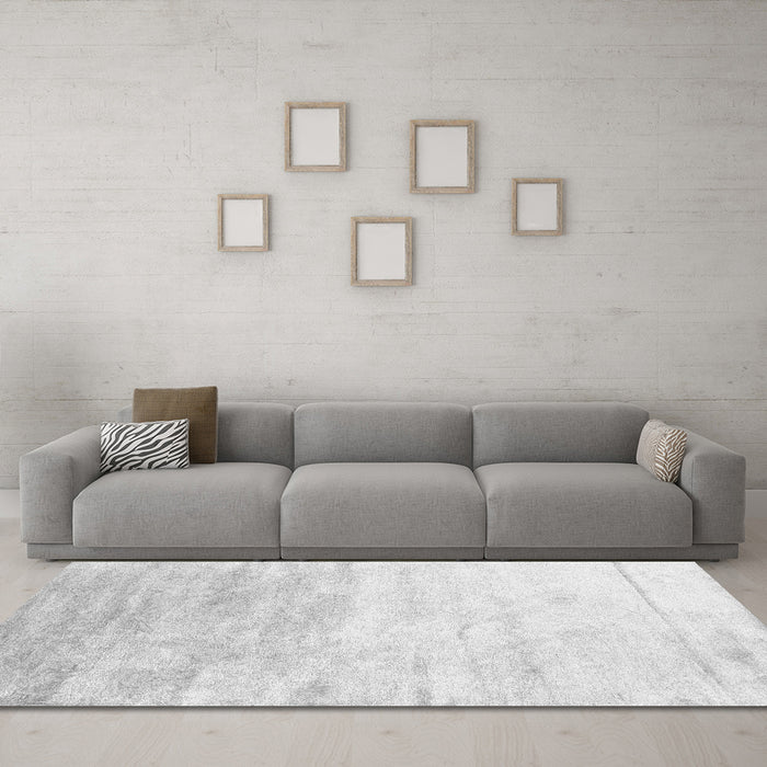 Machine Washable Abstract Gray Contemporary Rug in a Living Room,, wshcon2293gry