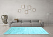 Machine Washable Abstract Light Blue Contemporary Rug in a Living Room, wshcon2293lblu