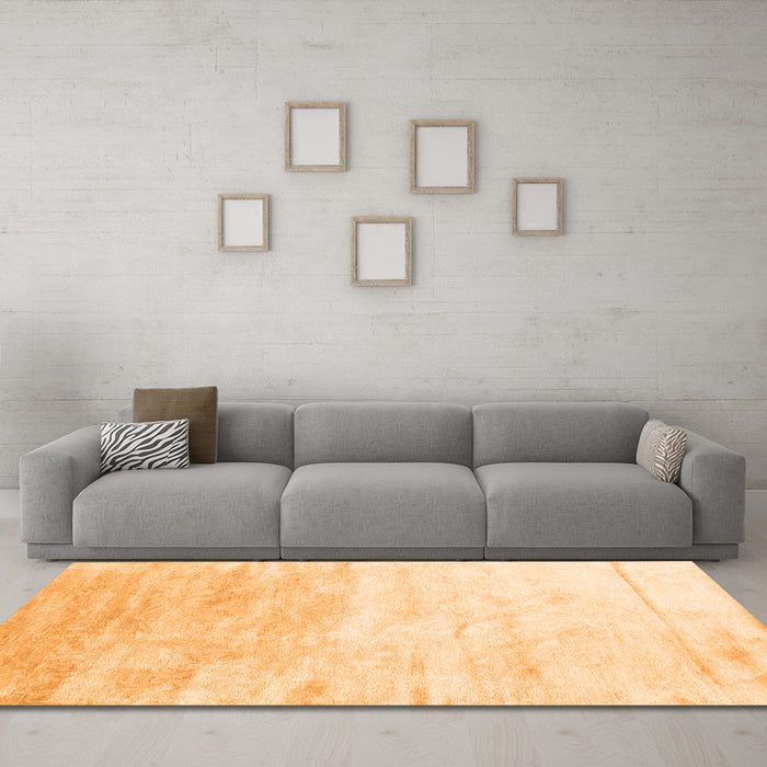 Machine Washable Abstract Orange Contemporary Area Rugs in a Living Room, wshcon2293org
