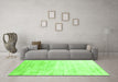 Machine Washable Abstract Green Contemporary Area Rugs in a Living Room,, wshcon2293grn