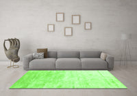 Machine Washable Abstract Green Contemporary Rug, wshcon2293grn