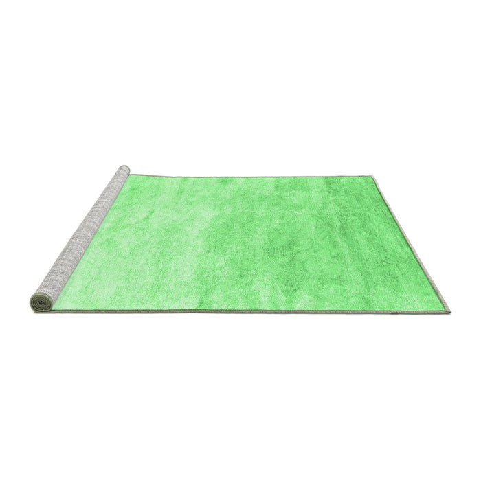 Sideview of Machine Washable Abstract Emerald Green Contemporary Area Rugs, wshcon2293emgrn