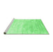 Sideview of Machine Washable Abstract Emerald Green Contemporary Area Rugs, wshcon2293emgrn