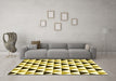 Machine Washable Abstract Yellow Contemporary Rug in a Living Room, wshcon2294yw