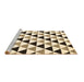 Sideview of Machine Washable Abstract Brown Contemporary Rug, wshcon2294brn