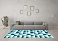 Machine Washable Abstract Light Blue Contemporary Rug, wshcon2294lblu