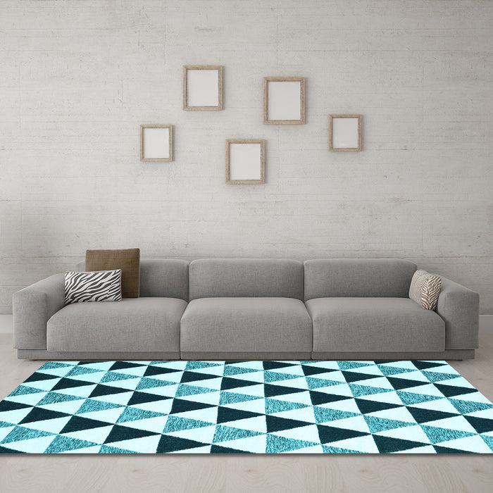 Machine Washable Abstract Light Blue Contemporary Rug in a Living Room, wshcon2294lblu