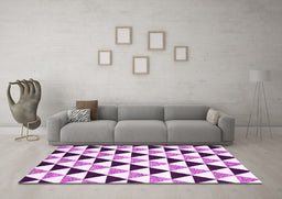 Machine Washable Abstract Pink Contemporary Rug in a Living Room, wshcon2294pnk