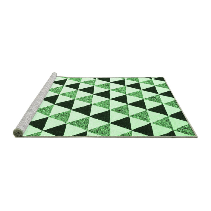 Sideview of Machine Washable Abstract Emerald Green Contemporary Area Rugs, wshcon2294emgrn