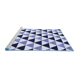 Sideview of Machine Washable Abstract Blue Contemporary Rug, wshcon2294blu