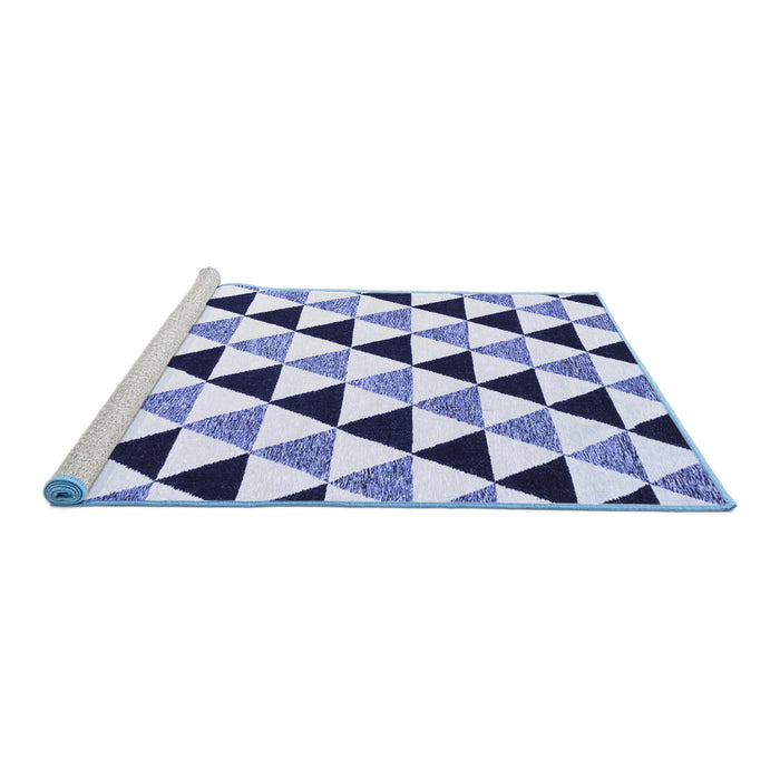 Sideview of Machine Washable Abstract Blue Contemporary Rug, wshcon2294blu