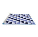 Sideview of Machine Washable Abstract Blue Contemporary Rug, wshcon2294blu