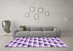 Machine Washable Abstract Purple Contemporary Area Rugs in a Living Room, wshcon2294pur