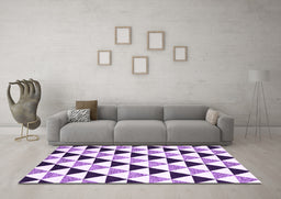 Machine Washable Abstract Purple Contemporary Area Rugs in a Living Room, wshcon2294pur