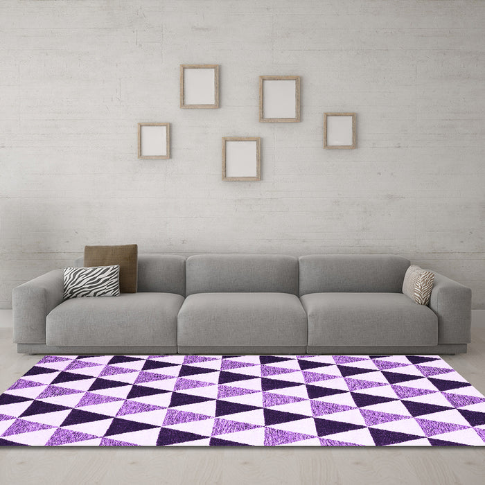Machine Washable Abstract Purple Contemporary Area Rugs in a Living Room, wshcon2294pur