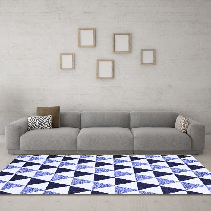 Machine Washable Abstract Blue Contemporary Rug in a Living Room, wshcon2294blu