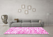 Machine Washable Abstract Pink Contemporary Rug in a Living Room, wshcon2295pnk