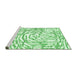 Sideview of Machine Washable Abstract Emerald Green Contemporary Area Rugs, wshcon2295emgrn