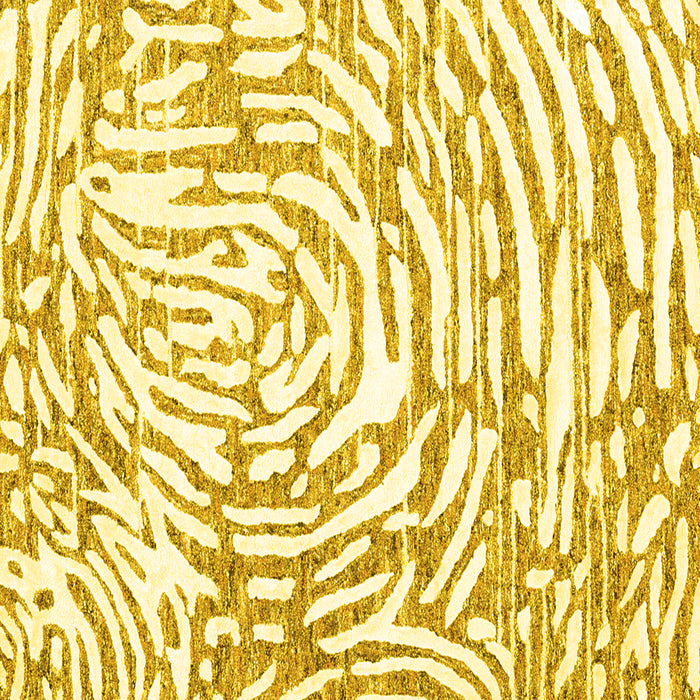 Square Machine Washable Abstract Yellow Contemporary Rug, wshcon2295yw