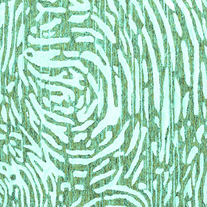 Square Machine Washable Abstract Turquoise Contemporary Area Rugs, wshcon2295turq