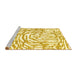 Sideview of Machine Washable Abstract Yellow Contemporary Rug, wshcon2295yw