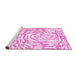 Sideview of Machine Washable Abstract Pink Contemporary Rug, wshcon2295pnk