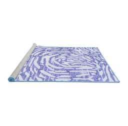 Sideview of Machine Washable Abstract Blue Contemporary Rug, wshcon2295blu