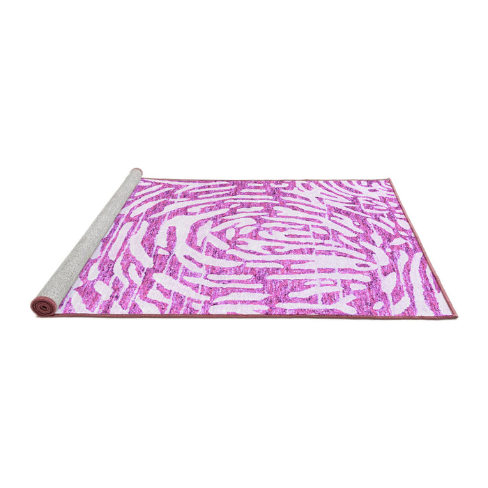 Sideview of Machine Washable Abstract Purple Contemporary Area Rugs, wshcon2295pur