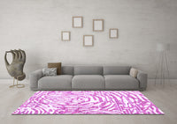 Machine Washable Abstract Purple Contemporary Rug, wshcon2295pur