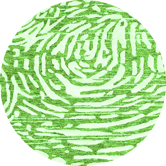 Machine Washable Abstract Green Contemporary Area Rugs, wshcon2295grn