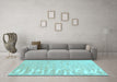 Machine Washable Abstract Light Blue Contemporary Rug in a Living Room, wshcon2296lblu