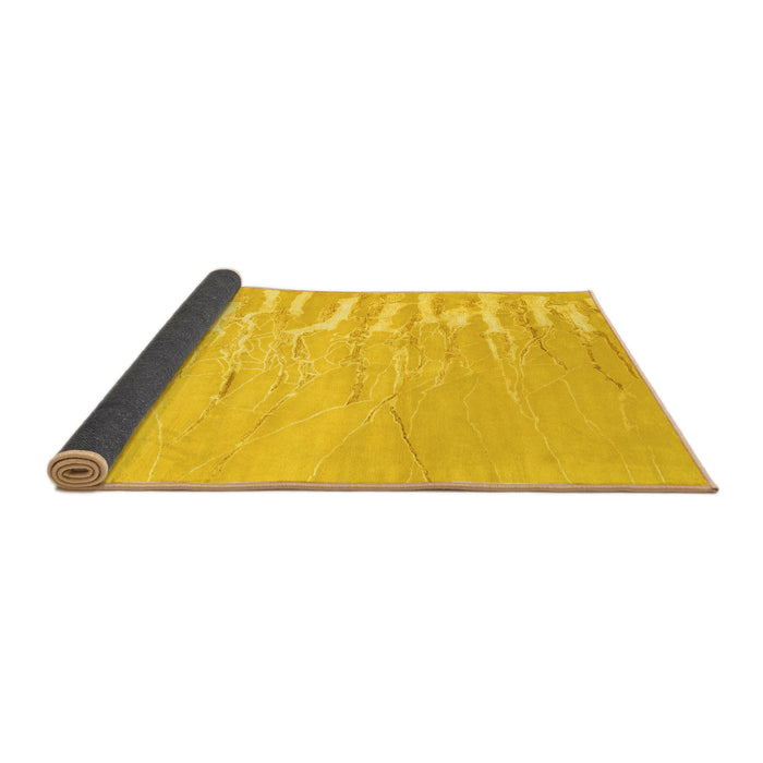 Sideview of Abstract Yellow Contemporary Rug, con2296yw