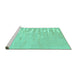 Sideview of Machine Washable Abstract Turquoise Contemporary Area Rugs, wshcon2296turq