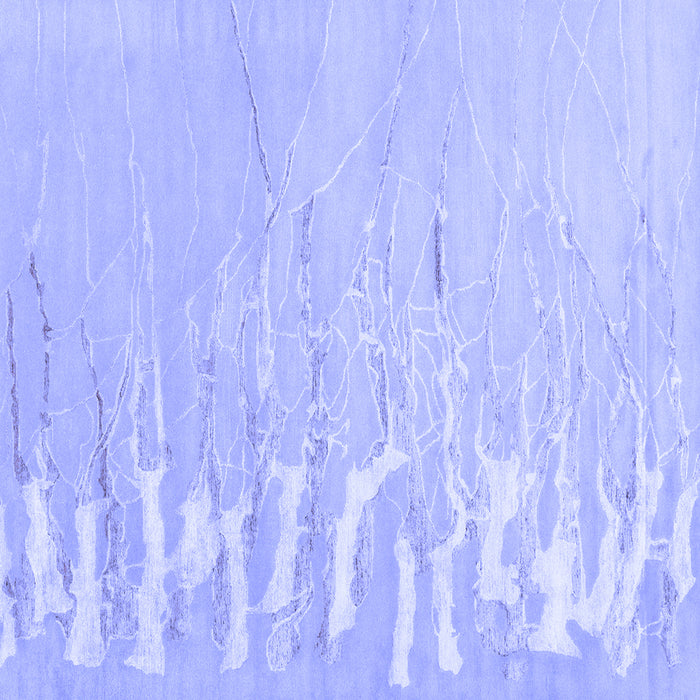 Square Abstract Blue Contemporary Rug, con2296blu