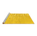 Sideview of Machine Washable Abstract Yellow Contemporary Rug, wshcon2296yw