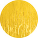 Round Machine Washable Abstract Yellow Contemporary Rug, wshcon2296yw