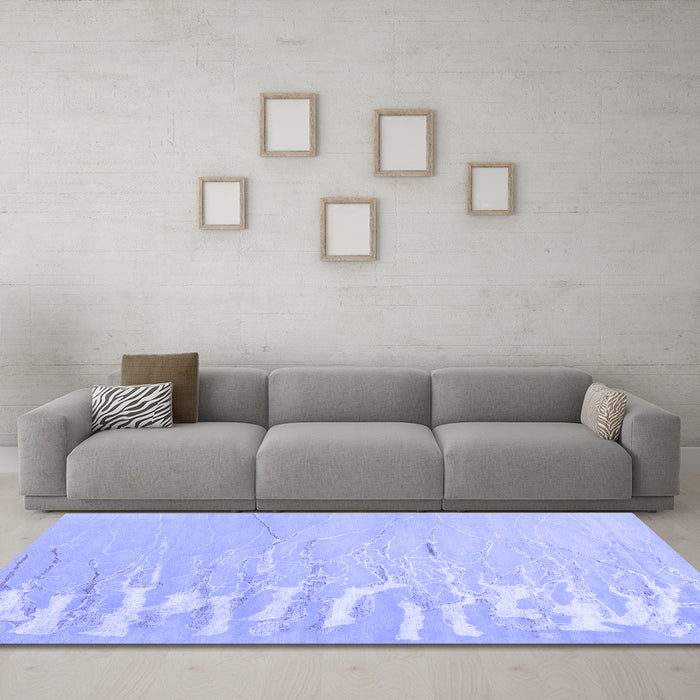 Machine Washable Abstract Blue Contemporary Rug in a Living Room, wshcon2296blu